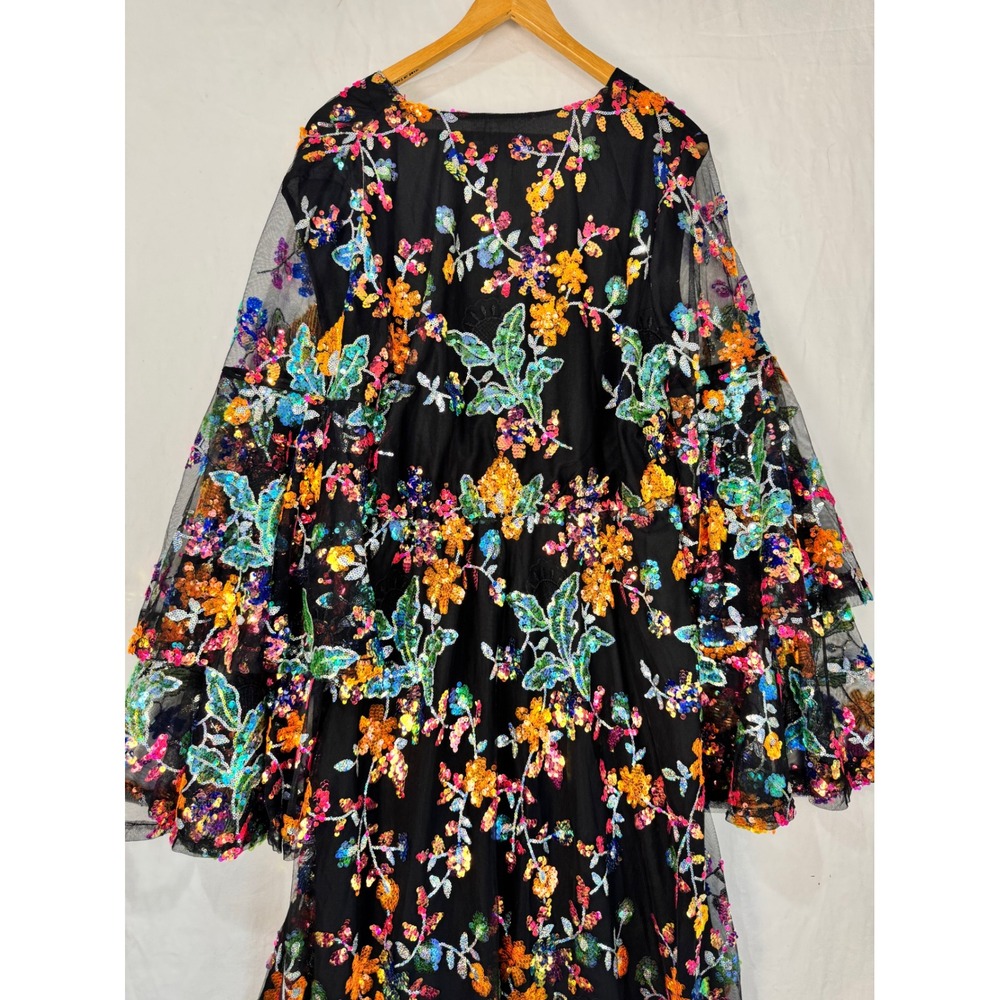 NWT Buddy Love Black Floral Sequin Maxi Dress - Picture 8 of 16